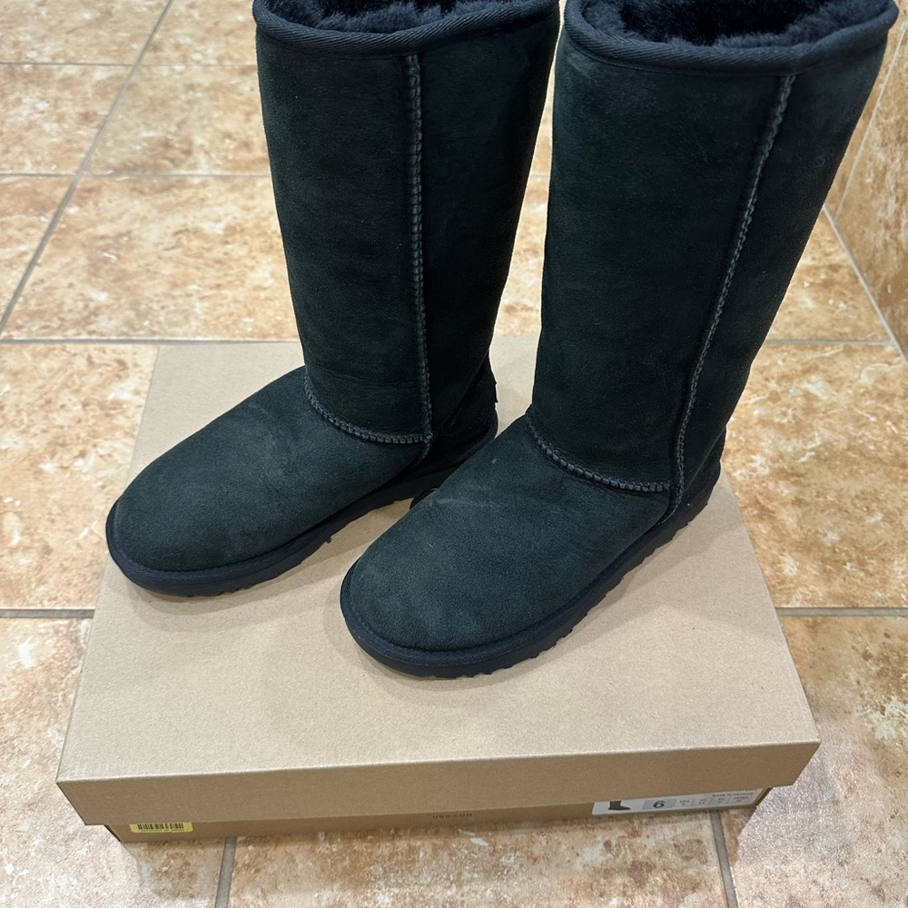 UGG Black Suede Winter Boots